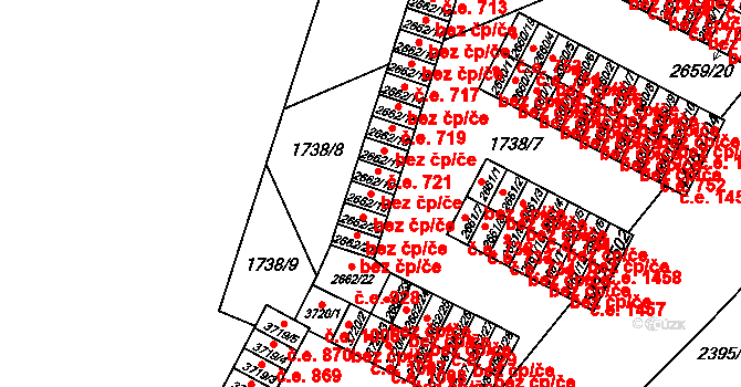 Cheb 44643161 na parcele st. 2662/19 v KÚ Cheb, Katastrální mapa