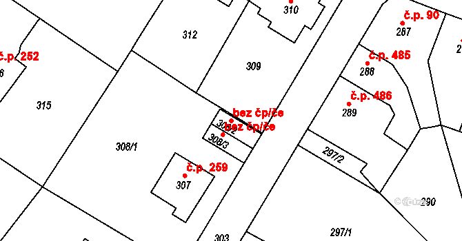 Ústí nad Labem 44730161 na parcele st. 308/2 v KÚ Střekov, Katastrální mapa