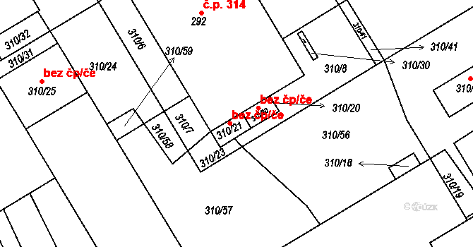 Osek 48754161 na parcele st. 310/21 v KÚ Osek u Hořovic, Katastrální mapa