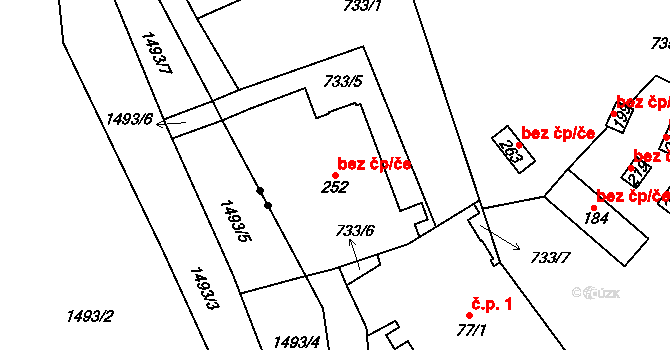 Jablonec nad Jizerou 48815161 na parcele st. 252 v KÚ Bratrouchov, Katastrální mapa