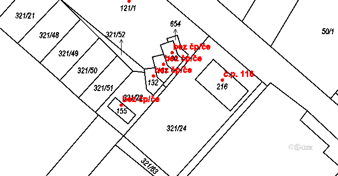 Chotiměř 49191161 na parcele st. 132 v KÚ Chotiměř, Katastrální mapa