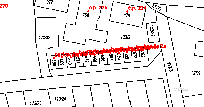 Mrač 49888161 na parcele st. 556 v KÚ Mrač, Katastrální mapa