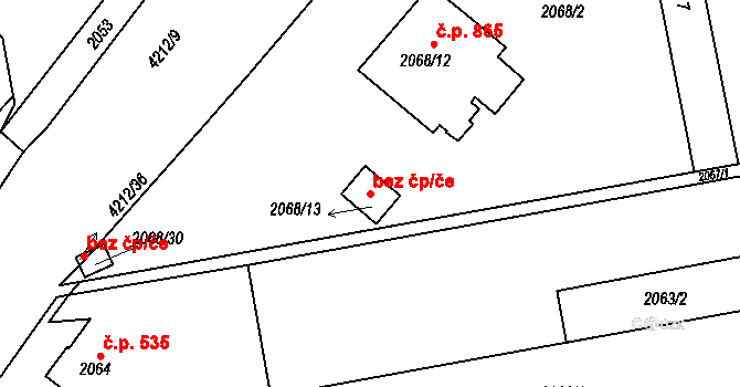 Jaroměř 50376161 na parcele st. 2068/13 v KÚ Jaroměř, Katastrální mapa
