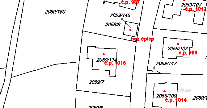 Odry 1015 na parcele st. 2059/114 v KÚ Odry, Katastrální mapa