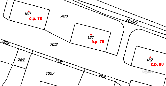 Vysoká Libyně 79 na parcele st. 161 v KÚ Vysoká Libyně, Katastrální mapa