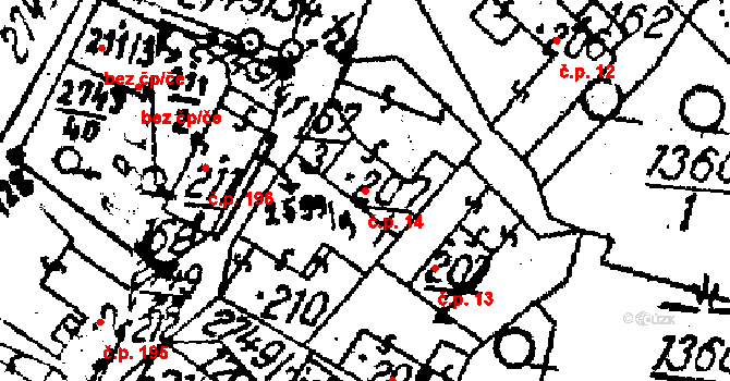 Horní Štěpánov 14 na parcele st. 207/1 v KÚ Horní Štěpánov, Katastrální mapa