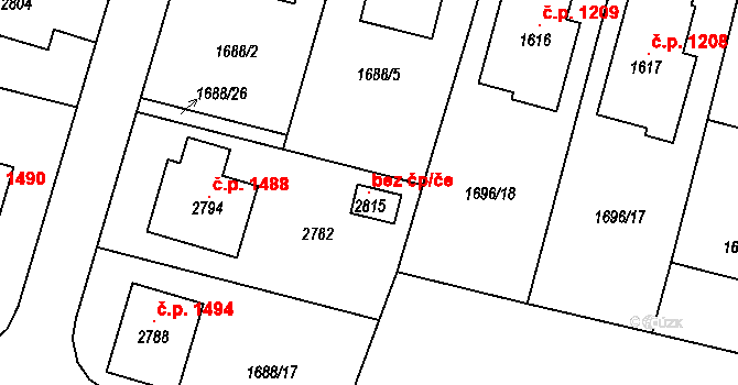 Třebechovice pod Orebem 106480162 na parcele st. 2815 v KÚ Třebechovice pod Orebem, Katastrální mapa
