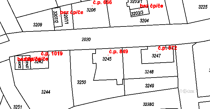 Sokolov 111484162 na parcele st. 3245 v KÚ Sokolov, Katastrální mapa