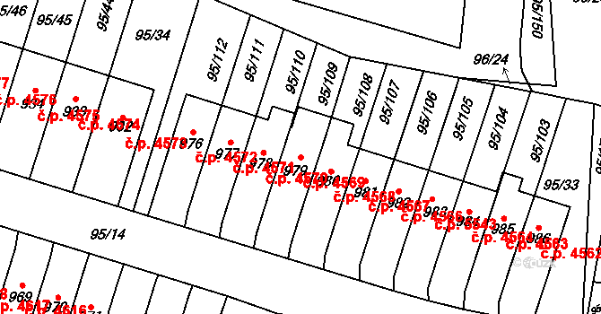 Jihlava 4569 na parcele st. 979 v KÚ Bedřichov u Jihlavy, Katastrální mapa