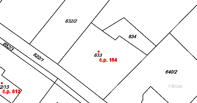 Krmelín 164 na parcele st. 633 v KÚ Krmelín, Katastrální mapa