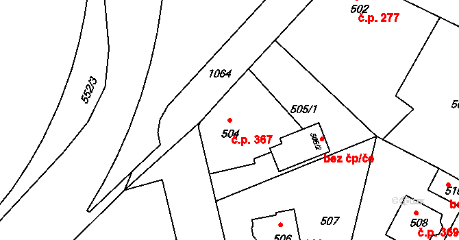 Liberec VII-Horní Růžodol 367, Liberec na parcele st. 504 v KÚ Horní Růžodol, Katastrální mapa
