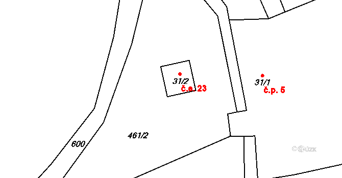 Nemilkov 23, Velhartice na parcele st. 31/2 v KÚ Nemilkov, Katastrální mapa