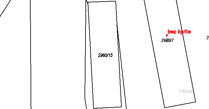 Bystřice nad Pernštejnem 38388162 na parcele st. 2960/15 v KÚ Bystřice nad Pernštejnem, Katastrální mapa