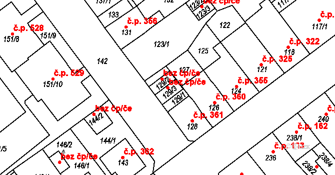 Proboštov 45134162 na parcele st. 129/3 v KÚ Proboštov u Teplic, Katastrální mapa