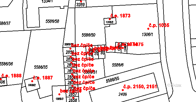 Žatec 47831162 na parcele st. 2860 v KÚ Žatec, Katastrální mapa