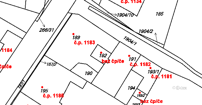 Brumov-Bylnice 47993162 na parcele st. 192 v KÚ Brumov, Katastrální mapa