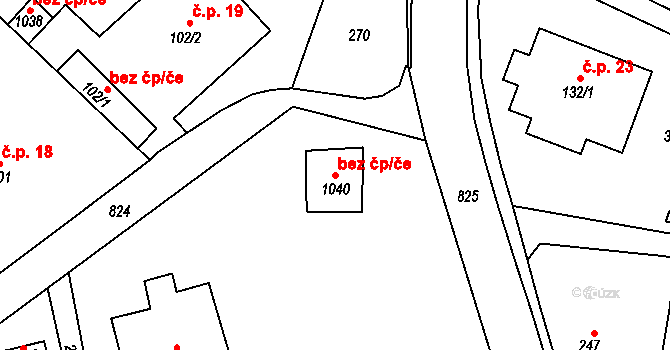 Osek 49028162 na parcele st. 1040 v KÚ Osek u Duchcova, Katastrální mapa