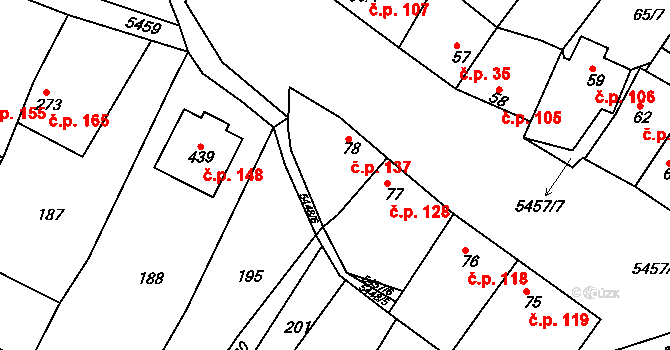Pitín 137 na parcele st. 78 v KÚ Pitín, Katastrální mapa