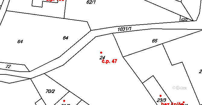 Lužice 47, Katastrální mapa