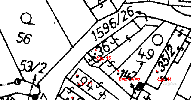 Rataje 15 na parcele st. 36 v KÚ Rataje u Bechyně, Katastrální mapa
