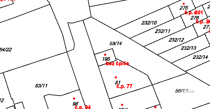 Pletený Újezd 90697162 na parcele st. 195 v KÚ Pletený Újezd, Katastrální mapa