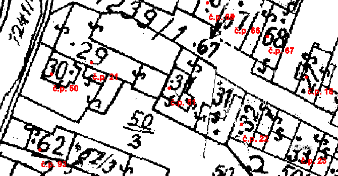 Horní Lukavice 51 na parcele st. 31 v KÚ Horní Lukavice, Katastrální mapa