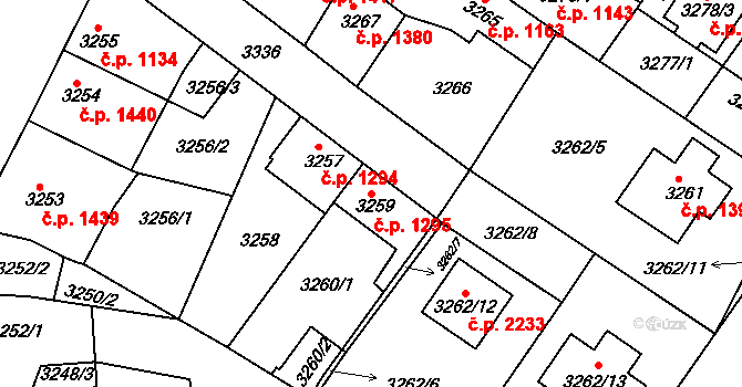 Roztoky 1295 na parcele st. 3259 v KÚ Žalov, Katastrální mapa