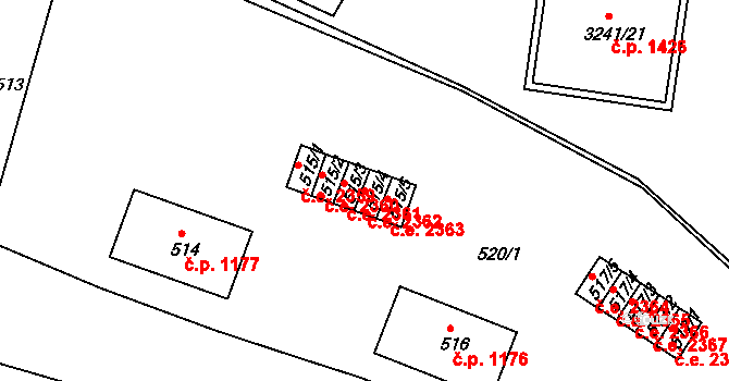 Střekov 2362, Ústí nad Labem na parcele st. 515/4 v KÚ Střekov, Katastrální mapa