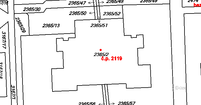 Chodov 2119, Praha na parcele st. 2365/2 v KÚ Chodov, Katastrální mapa