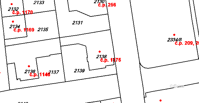 Rumburk 1 1175, Rumburk na parcele st. 2138 v KÚ Rumburk, Katastrální mapa