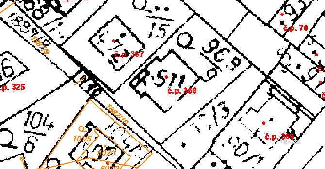 Přerov nad Labem 368 na parcele st. 511 v KÚ Přerov nad Labem, Katastrální mapa