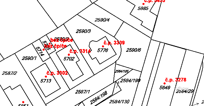 Břeclav 3339 na parcele st. 5776 v KÚ Břeclav, Katastrální mapa