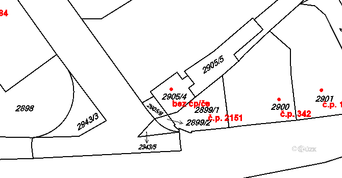 Litoměřice 41086163 na parcele st. 2905/4 v KÚ Litoměřice, Katastrální mapa