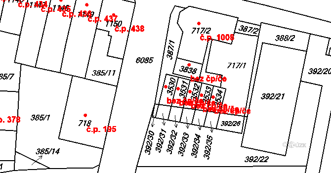 Polička 41613163 na parcele st. 3530 v KÚ Polička, Katastrální mapa