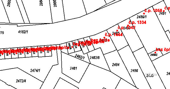 Roudnice nad Labem 43389163 na parcele st. 2482/3 v KÚ Roudnice nad Labem, Katastrální mapa