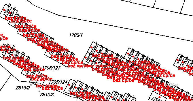 Liberec 47156163 na parcele st. 1705/38 v KÚ Starý Harcov, Katastrální mapa