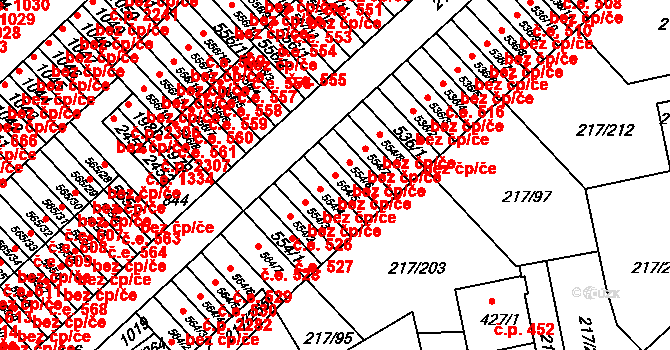 Sezimovo Ústí 47434163 na parcele st. 554/5 v KÚ Sezimovo Ústí, Katastrální mapa