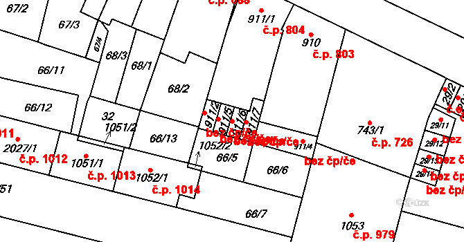 Kyjov 48221163 na parcele st. 911/6 v KÚ Kyjov, Katastrální mapa