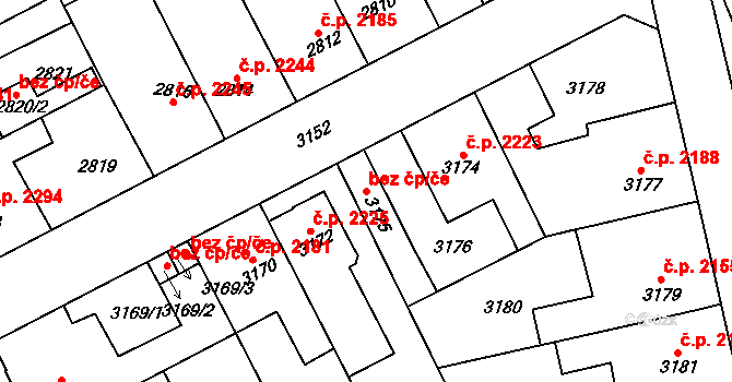 Kladno 49847163 na parcele st. 3175 v KÚ Kladno, Katastrální mapa