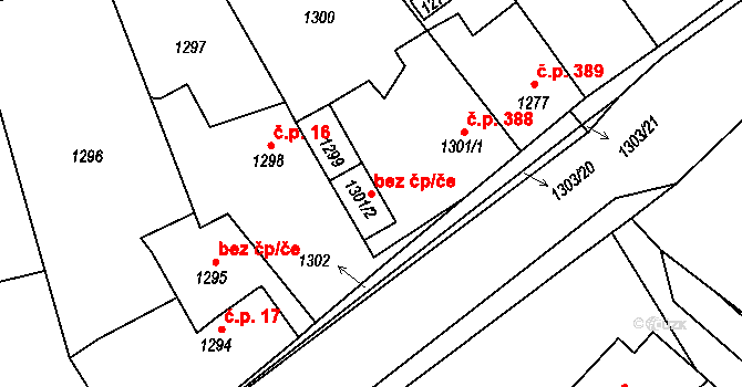 Týnec nad Labem 50106163 na parcele st. 1301/2 v KÚ Týnec nad Labem, Katastrální mapa