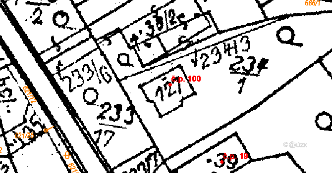 Horní Rokytá 100, Rokytá na parcele st. 127 v KÚ Horní Rokytá, Katastrální mapa
