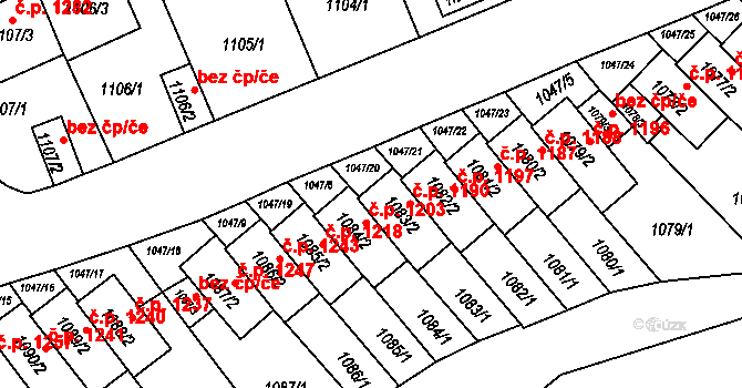 Třešť 1190 na parcele st. 1083/2 v KÚ Třešť, Katastrální mapa