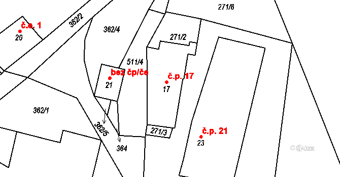 Lešišov 17, Mokrosuky na parcele st. 17 v KÚ Lešišov, Katastrální mapa