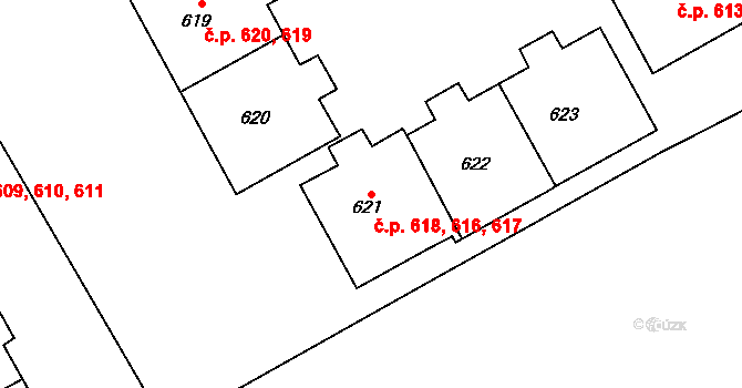 Studánka 616,617,618, Pardubice na parcele st. 621 v KÚ Studánka, Katastrální mapa