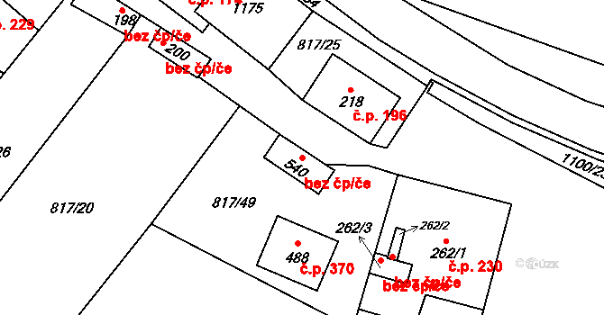 Lipovec 93205163 na parcele st. 540 v KÚ Lipovec u Blanska, Katastrální mapa