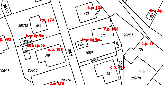 Svojetice 102307164 na parcele st. 1326 v KÚ Svojetice, Katastrální mapa