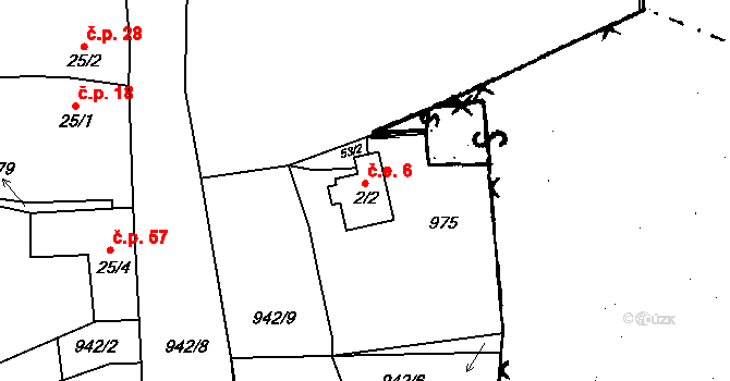 Týnec 6, Chotěšov na parcele st. 2/2 v KÚ Týnec u Chotěšova, Katastrální mapa