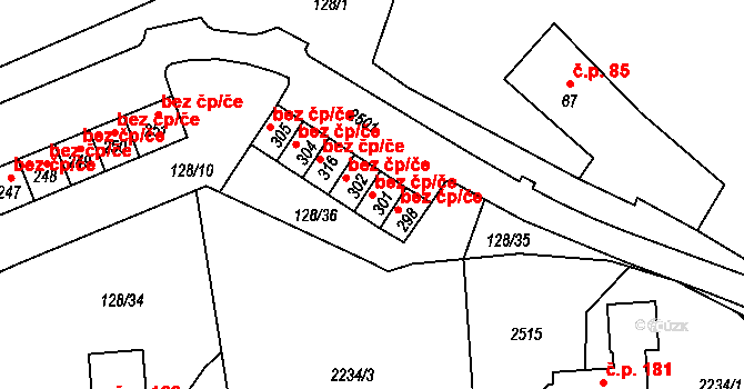 Útvina 105507164 na parcele st. 301 v KÚ Útvina, Katastrální mapa