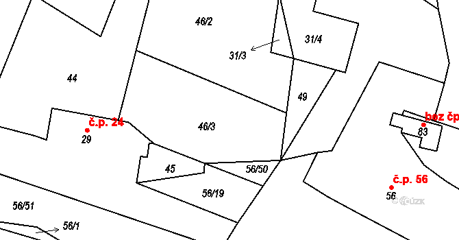 Mokrosuky 71 na parcele st. 112 v KÚ Mokrosuky, Katastrální mapa