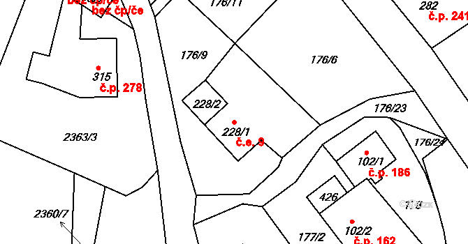 Libá 9 na parcele st. 228/1 v KÚ Libá, Katastrální mapa